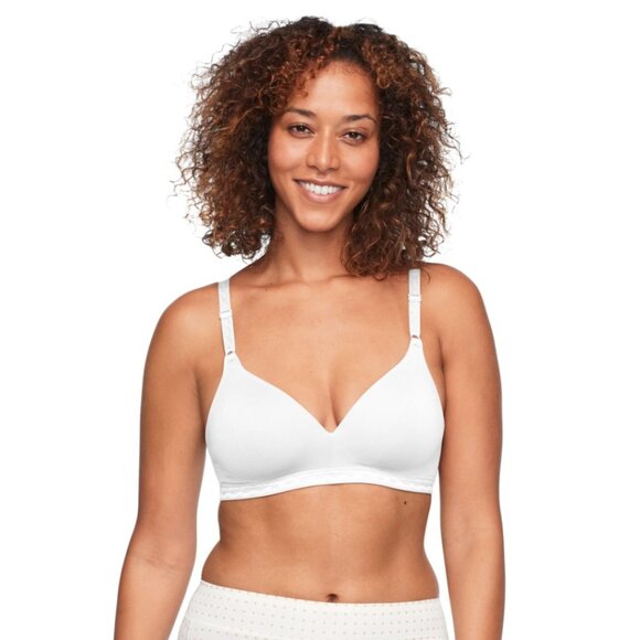 NWT WARNERS White Blissful Super Soft Wireless Lightly Lined Comfort Bra - Picture 1 of 6